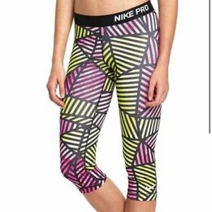 Nike Dri-Fit Pro Web Fade Training Capri Leggings Pink/Volt